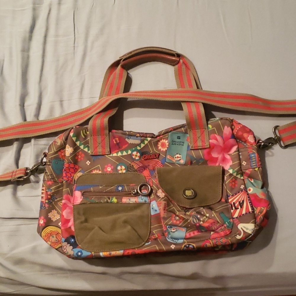 Oilily tote Bag travel, passport, flowers
